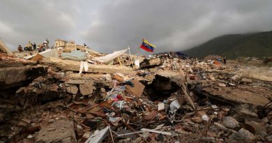 Imagen de un edificio desplomado en La Guaira, Venezuela, tras el doble terremoto ocurrido 24 de junio de 2026